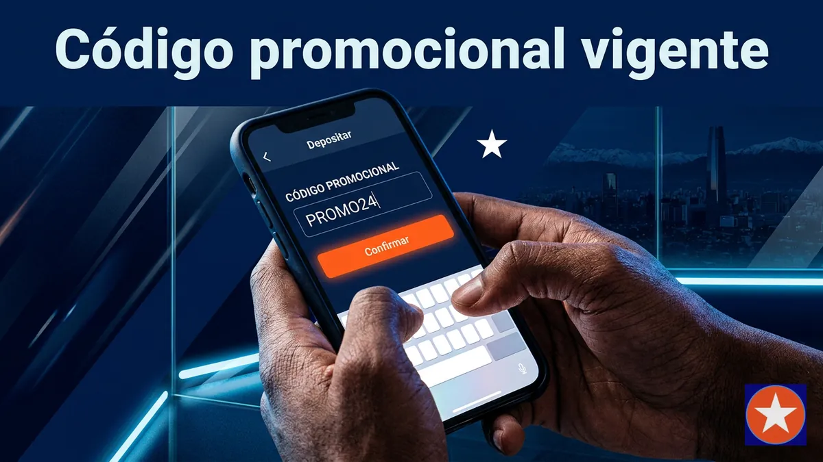 Persona ingresando un código promocional en la pantalla de depósito de Mostbet Chile